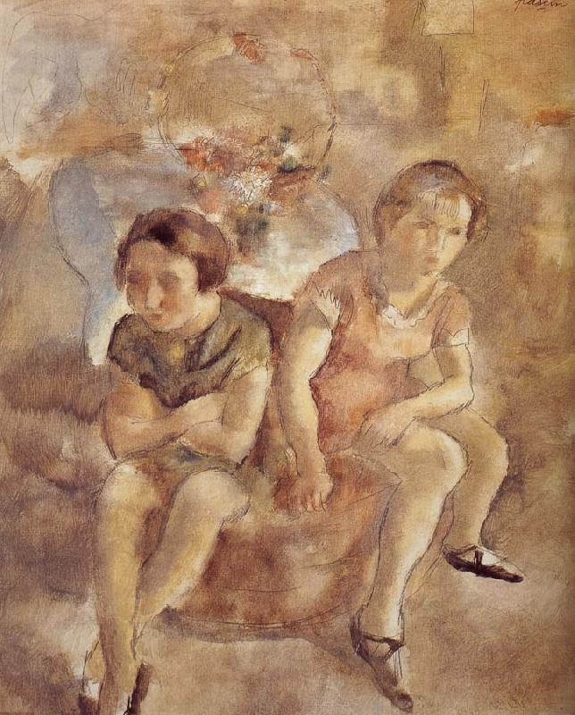 Jules Pascin Two seated maiden oil painting picture